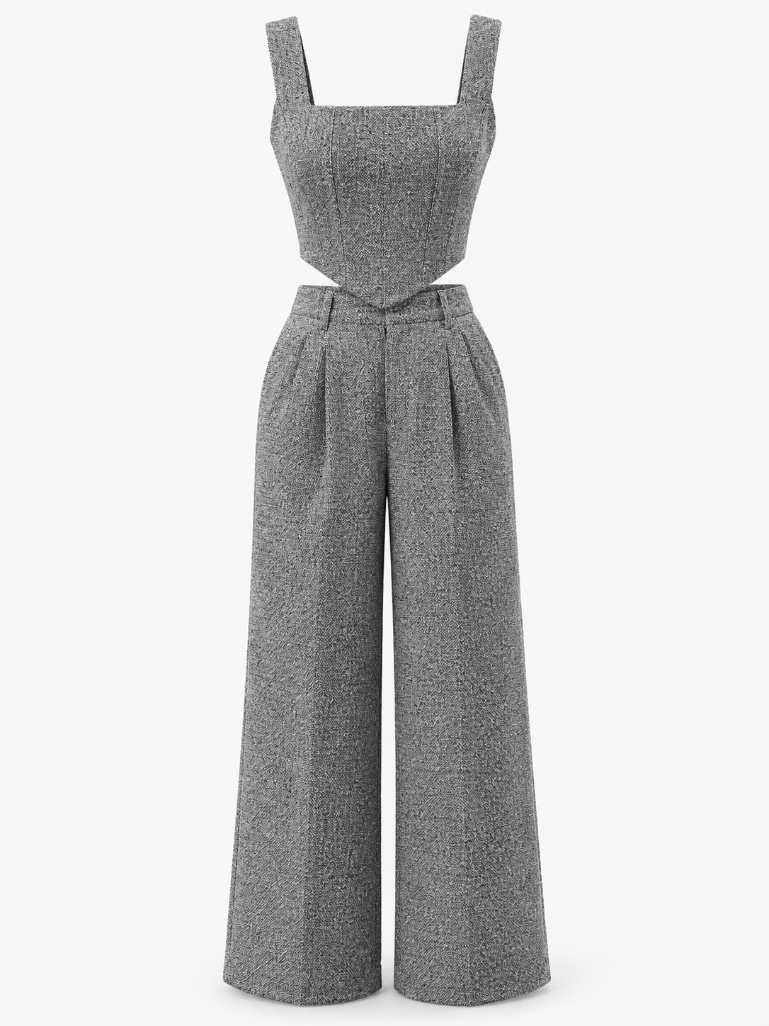 Tuta Elegante Donna a Spina di Pesce su Misura con Blazer Coordinato - - blazer donna jumpsuit Linen misura outfit sets pesce Solid spina suits and pants tuta tuta spina woman Women - Concept Palermo