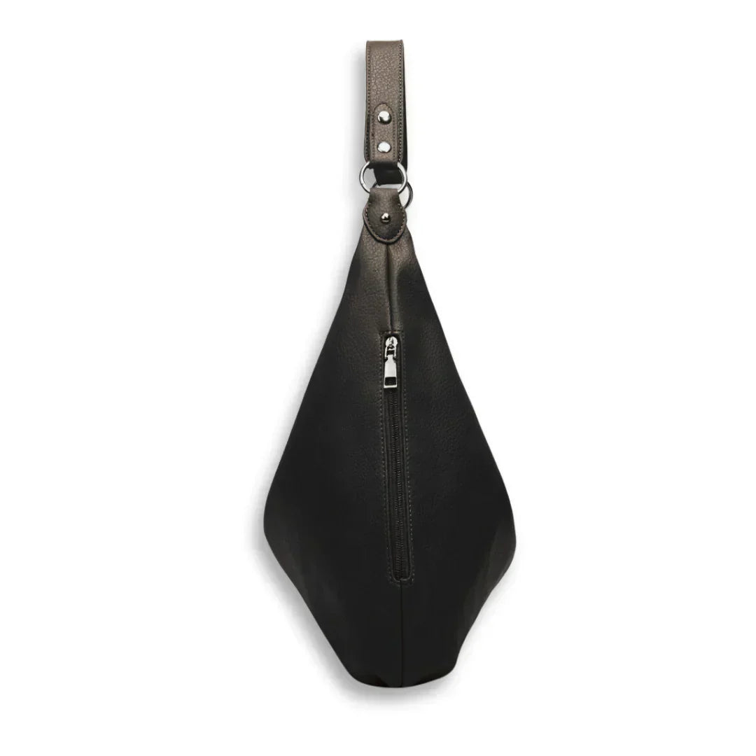Borsa Hobo Donna Grande in Pelle Vegana Nera con Tracolla Regolabile - - Bags borsa borsa hobo donna hobo Leather Bag pelle vegana women bags - Concept Palermo