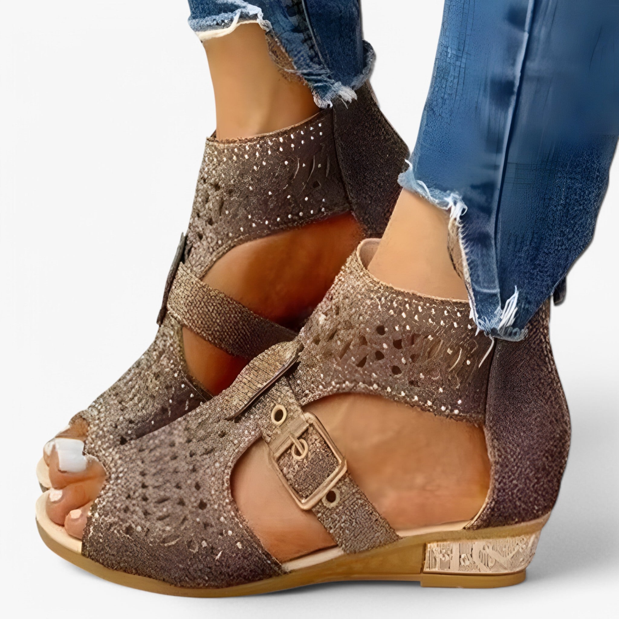Sandali ortopedici da donna - Ideali per il comfort quotidiano e il supporto ergonomico - Marrone - comfort donna ergonomico ideali june ortopedici quotidiano sandali sandali ortopedici - Concept Palermo