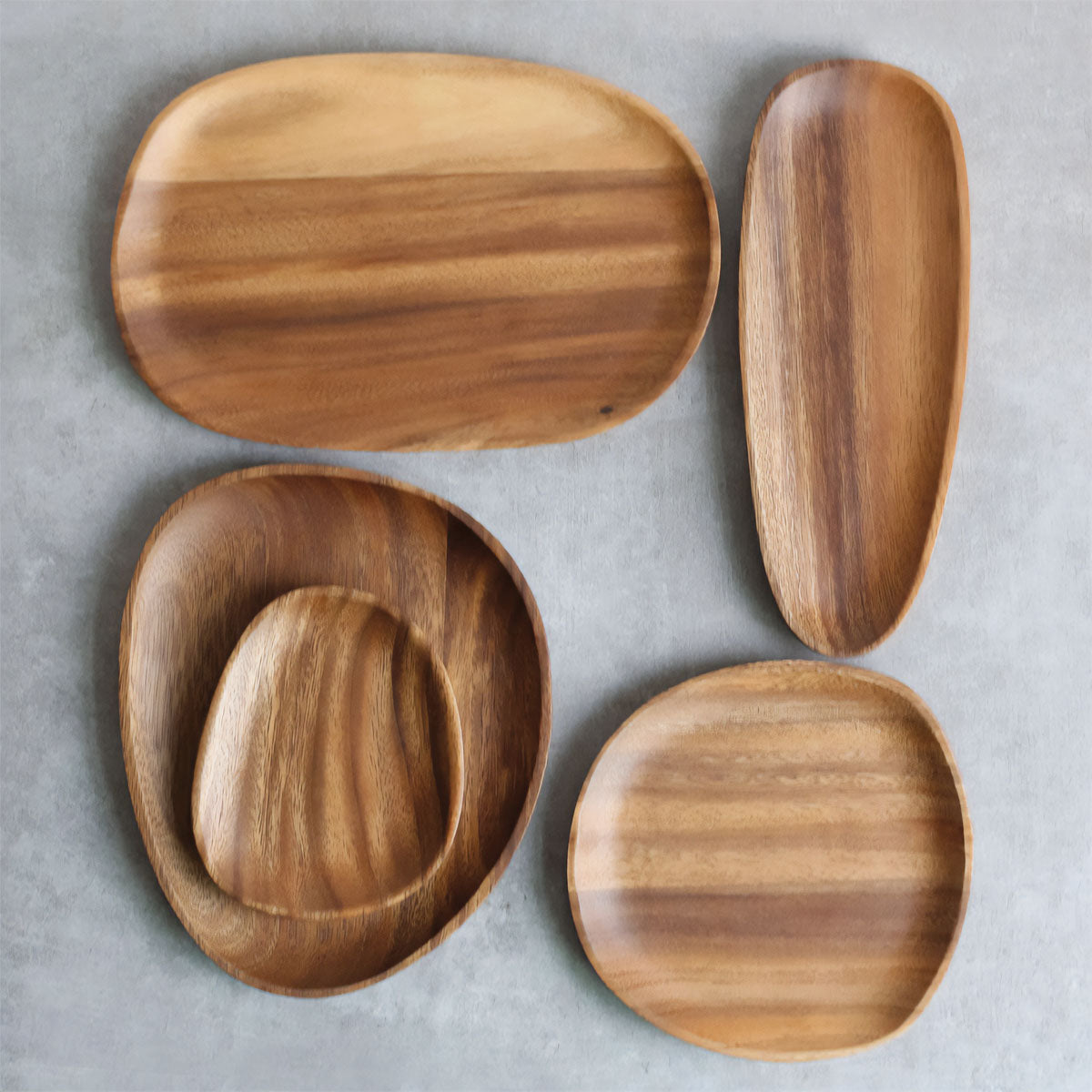 Piatti in Noce e Acacia Servizio da Tavola in Legno per Intrattenimento Stile - Acacia - acacia Decor home & garden intrattenimento Kitchen legno noce piatti piatti noce servizio Tableware - Concept Palermo