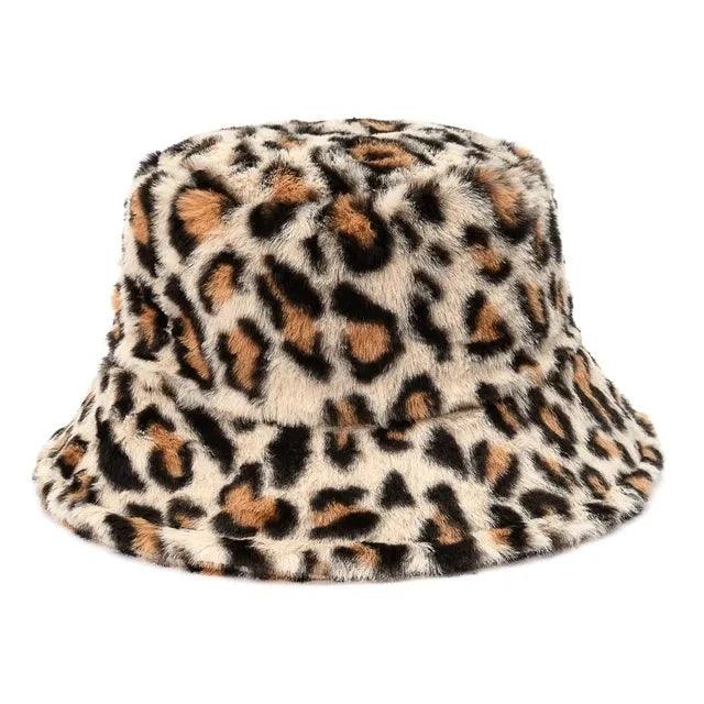 Inverno Cow Leopard cappello a secchiello in pelliccia sintetica Velluto - Leopardo beige - accessoires bags cappello inverno inverno leopard leopard pelliccia secchiello sintetica tassen - Concept Palermo