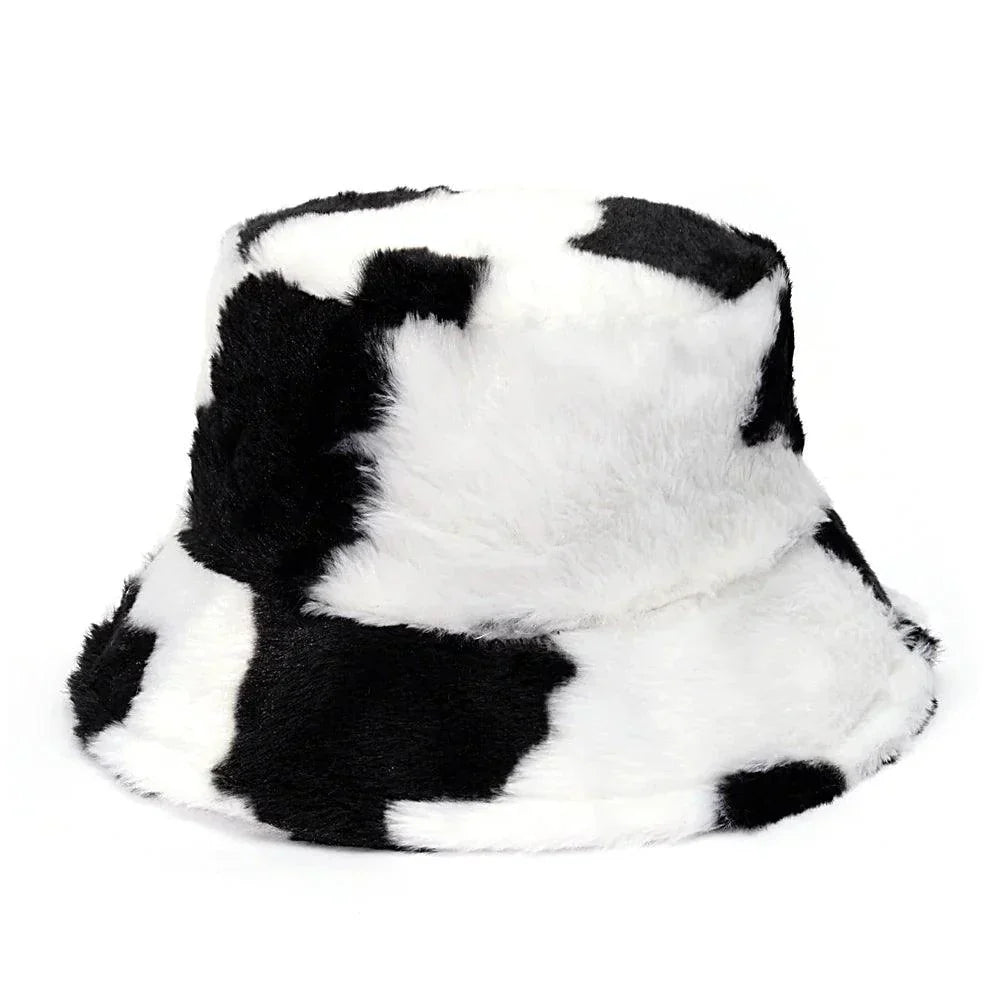 Inverno Cow Leopard cappello a secchiello in pelliccia sintetica Velluto - - accessoires bags cappello inverno inverno leopard leopard pelliccia secchiello sintetica tassen - Concept Palermo