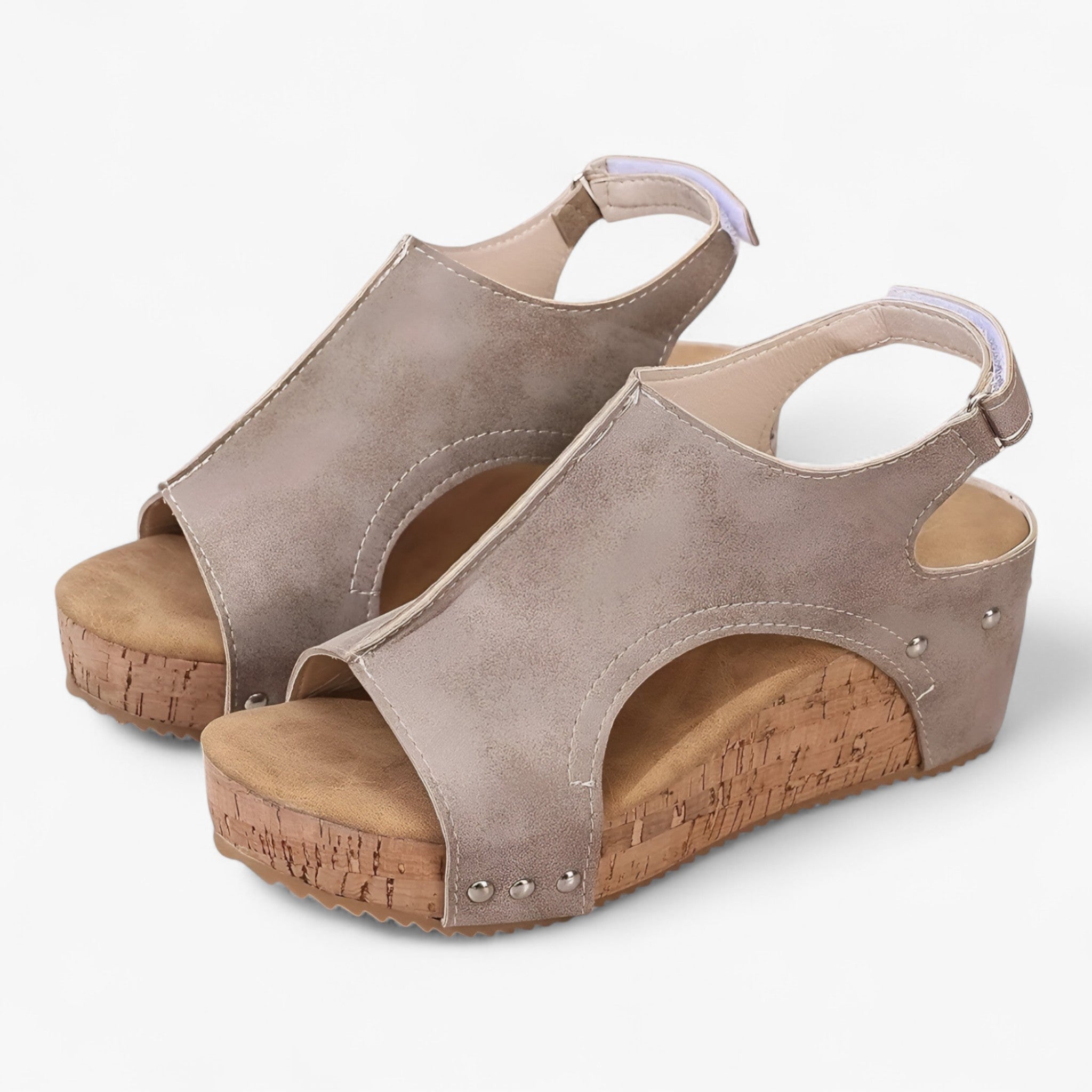 Sandalias con cuña plataforma negras para mujer en piel sintética: cómodas, elegantes, de verano