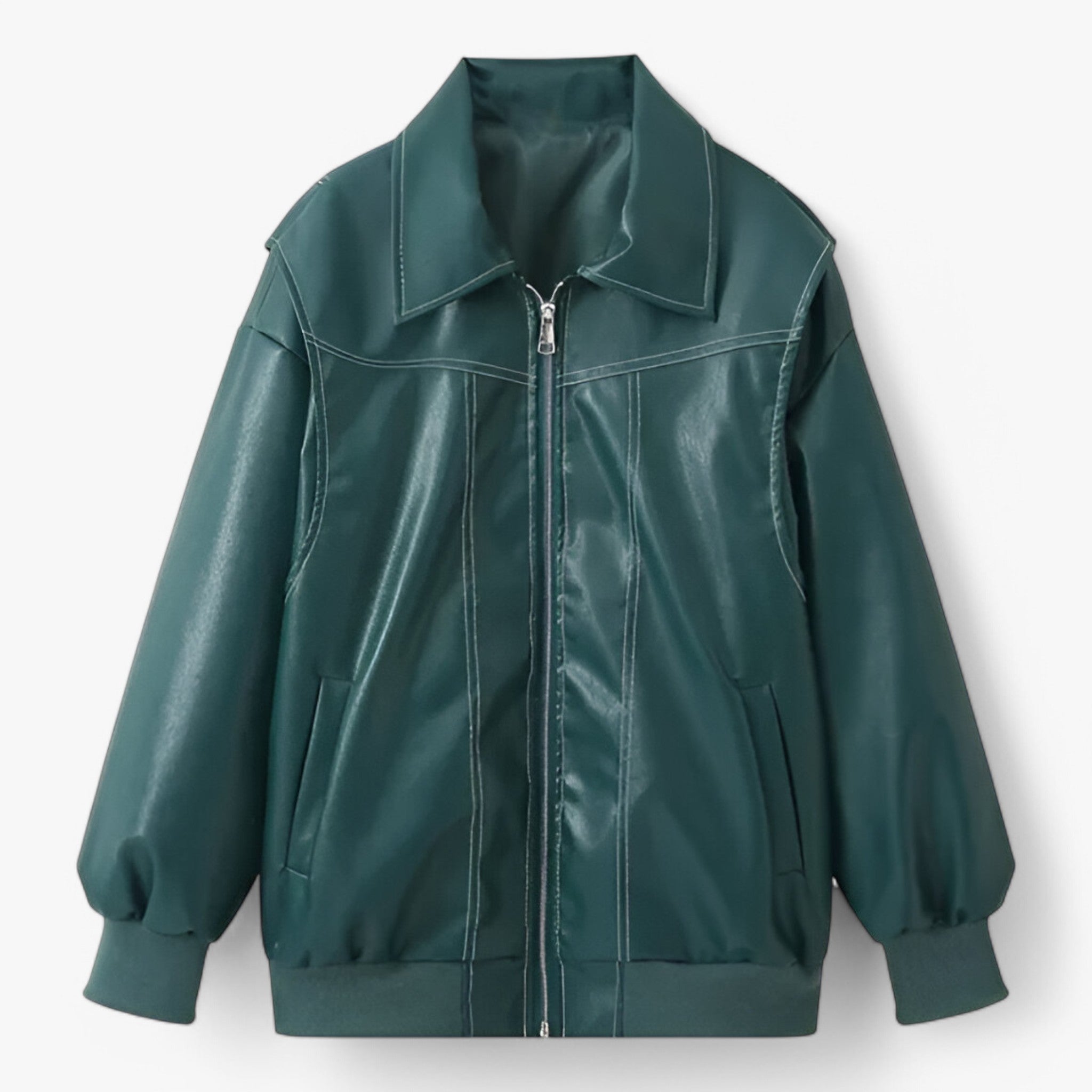 Giacca Chic da donna in similpelle Pelle - Verde - chic donna giacca giacca chic pelle similpelle women's coats & jackets - Concept Palermo
