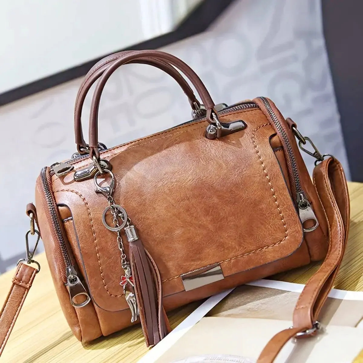 PAULIEN - Borsa a tracolla con frange per donne: grande capacità, design alla moda - marrone - alla Bags borsa capacità design donne frange handbags moda Shoulder Bags women bags - Concept Palermo