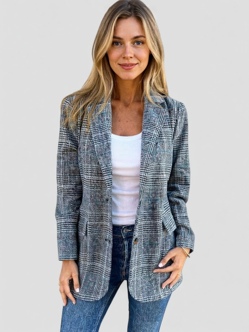 Blazer Casual a Quadri con Revers Uomo - - abbigliamento casual blazer blazer a quadri blazer casual blazer con revers blazer estate blazer poliestere blazer uomo casual fashion blazer giacca a quadri giacca elegante giacca leggera giacca moda look casual quadri revers uomo - Concept Palermo