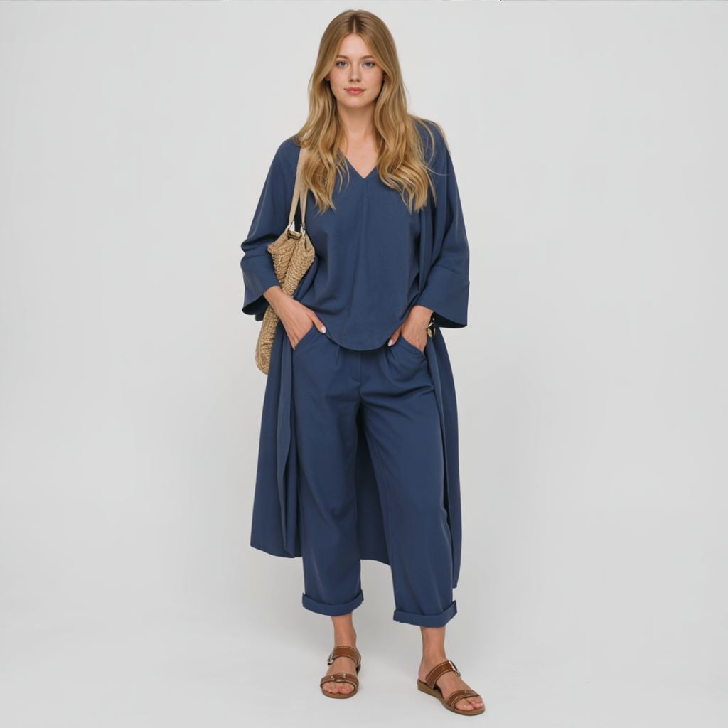 Completo Elegante Donna Morbido Due Pezzi con Pantaloni e Blusa Comoda - - abbigliamento chic abbigliamento leggero completo completo donna completo elegante completo estivo donna fashion femminile moda curvy outfit sets outfit versatili pezzi set a due pezzi stile casual stile formale - Concept Palermo