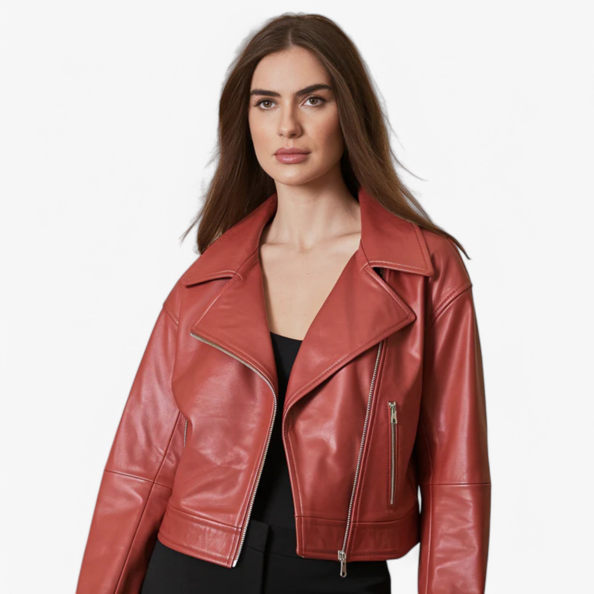 Giacca Biker Corta in Pelle Donna - Alta Qualita, Consegna Rapida - - biker corta donna giacca giacca biker pelle women's coats & jackets - Concept Palermo