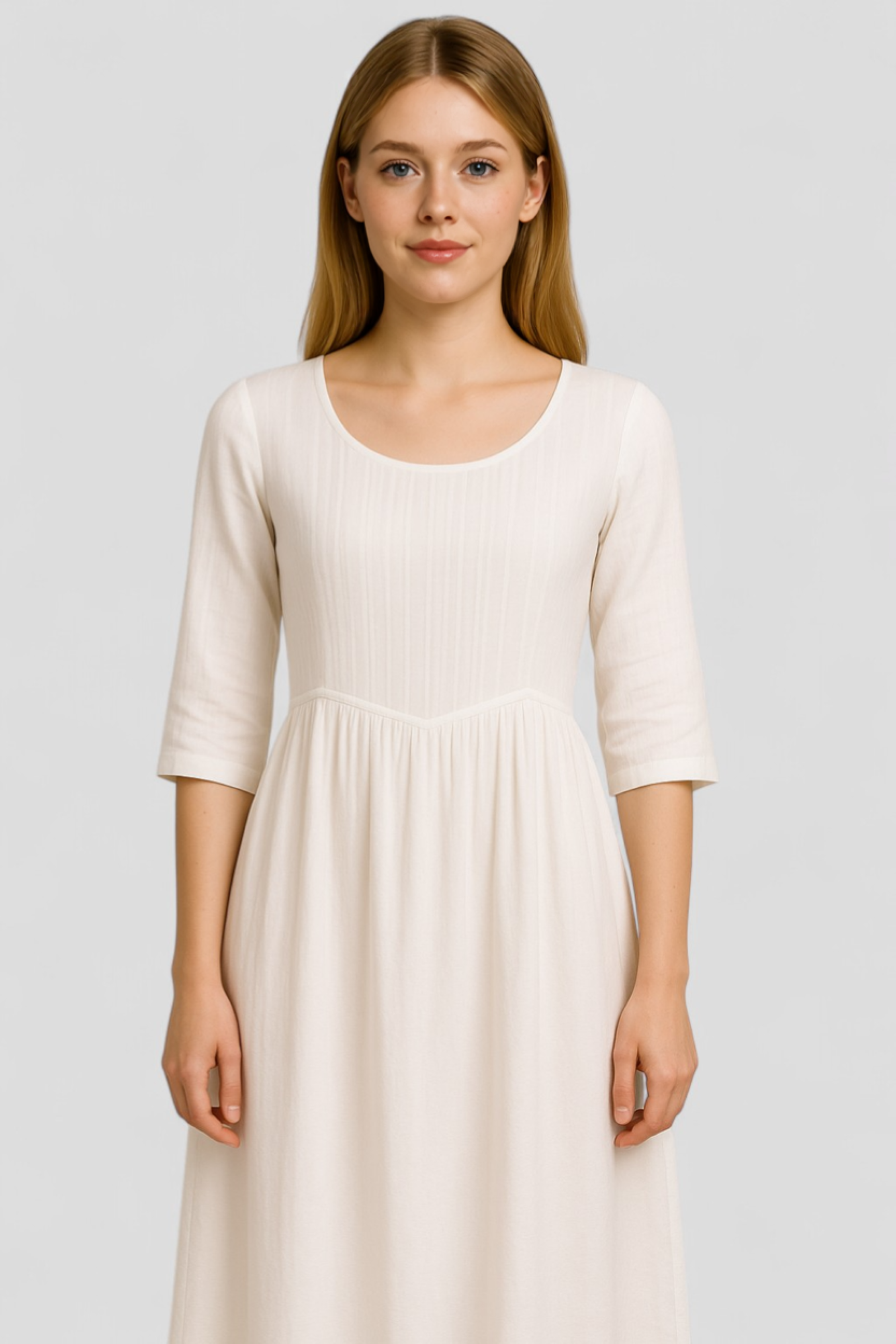 Abito Donna Estivo in Lino Comodo Cotone - - abbigliamento casual abito abito donna abito estivo abito versatile comfort cotone donna dresses estivo fashion estivo lino maniche a tre quarti scollatura quadrata stile taglie comode - Concept Palermo