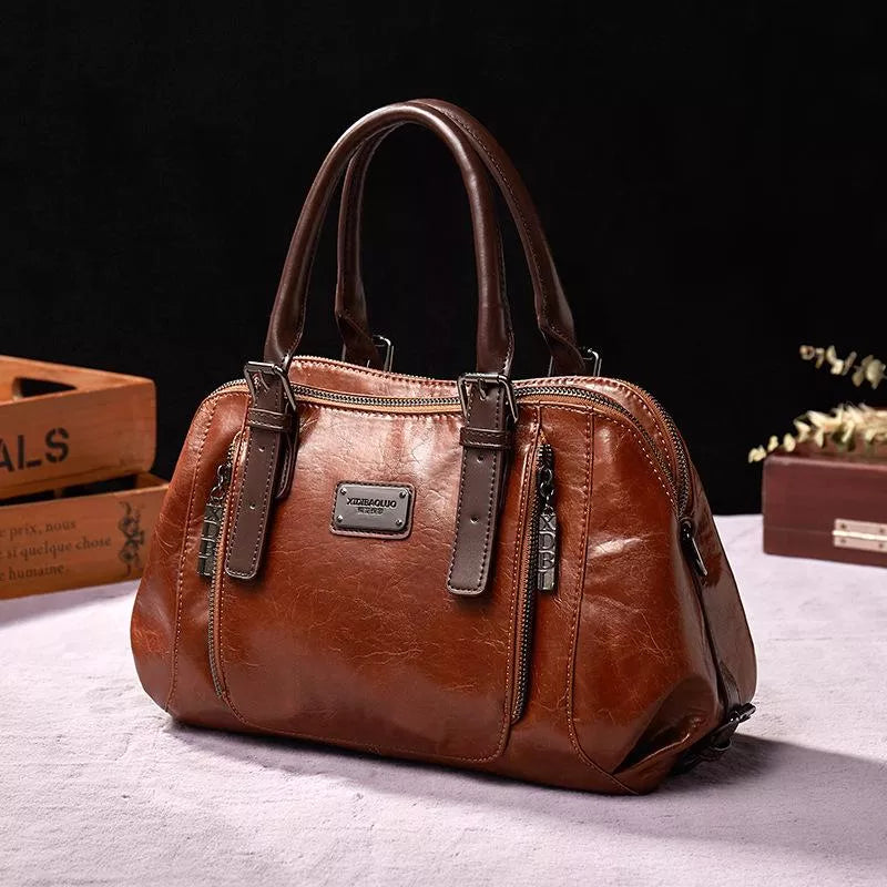 Borsa a Spalla Donna Marja in Vera Pelle Nera - Elegante e Spaziosa - Marrone - bags Best verkocht-tag borsa borsa pelle Dames donna Leren Tassen Dames marja new_for_google pelle - Concept Palermo