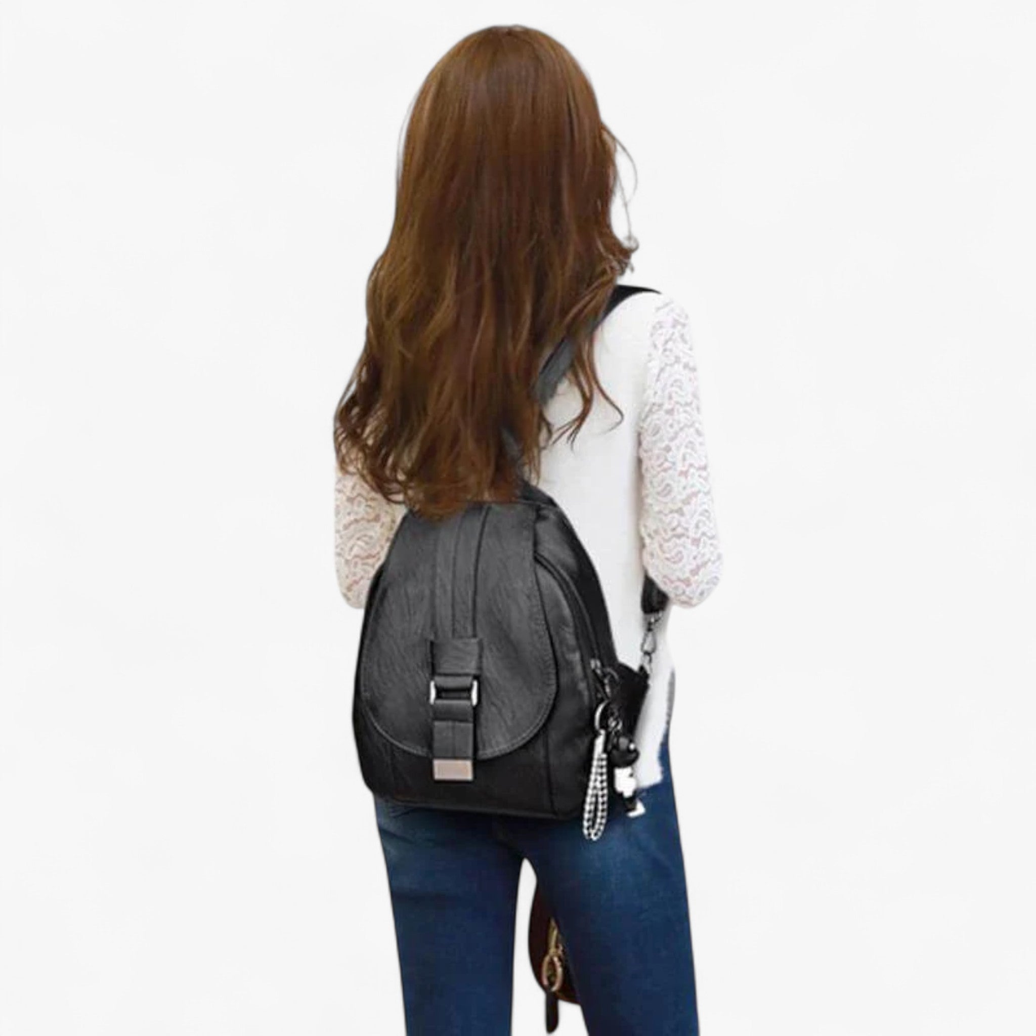 Zaino Donna in Vera Pelle Elegante e Chic, Ideale per Lavoro e Tempo Libero - Nero - Backpacks bags chic pelle women's backpack zaino zaino pelle - Concept Palermo