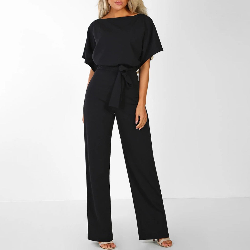 Combinaison Femme Fluide Élégante Ceinturée Large Parfaite - Noir - 29/3/2025 ceinturée combinaison combinaison ceinturée cross-from-seroa-10007771021578 dresses femme jambes larges New-google popular robes - Concept Palermo