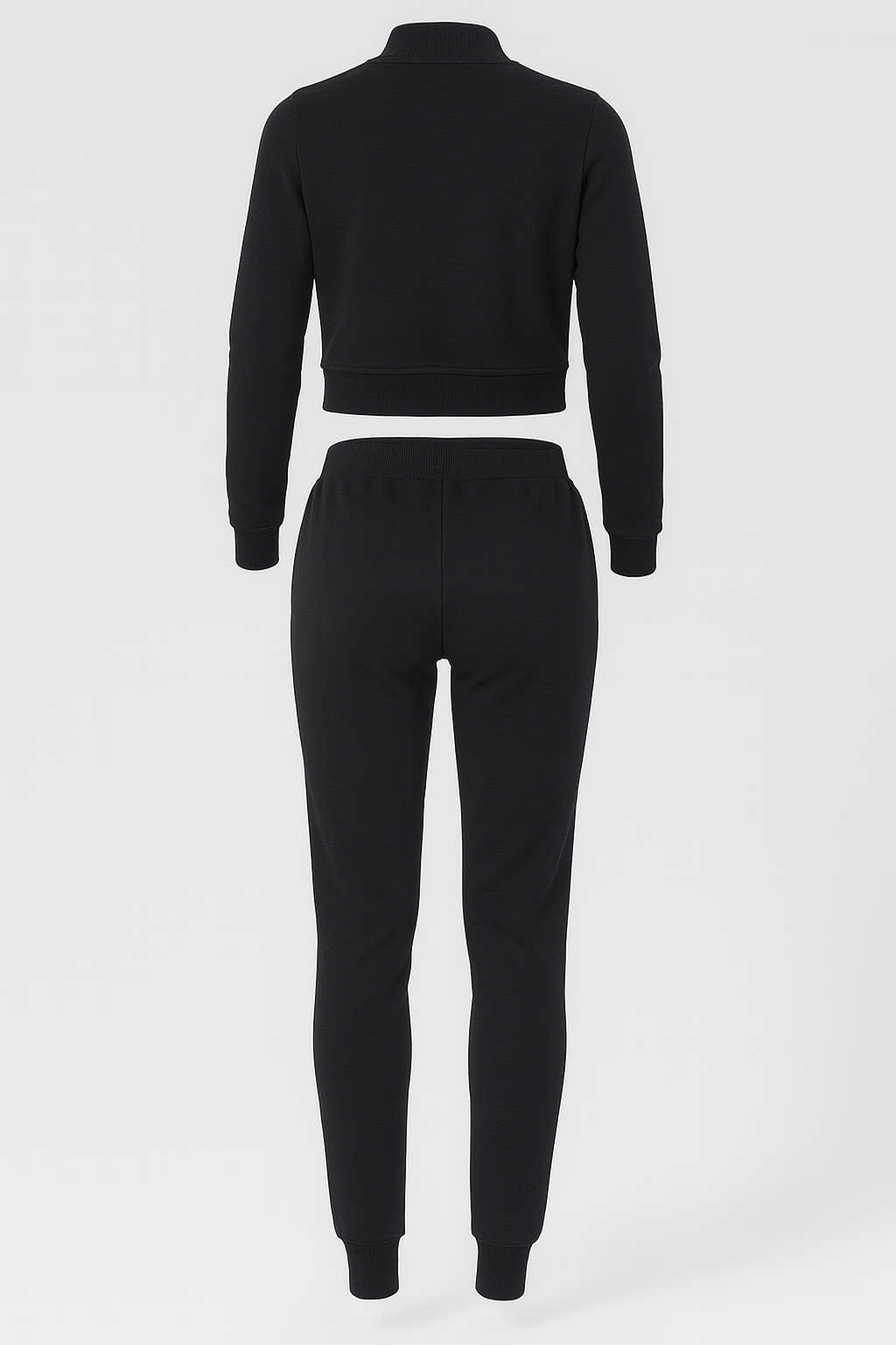 Completo sportivo da donna per tempo libero con giacca a zip e pantaloni jogger - Nero - completo completo sportivo donna giacca jogger libero outfit sets pantaloni sport - Concept Palermo