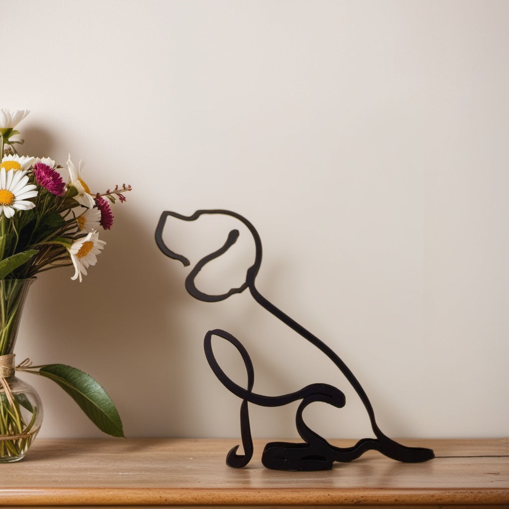 Scultura Astratta Moderna Cane Uomo in Resina, Statua Decorativa Design Unico per Interni - Cane da lepre - astratte cani home & garden sculture sculture astratte showvariant uomo - Concept Palermo