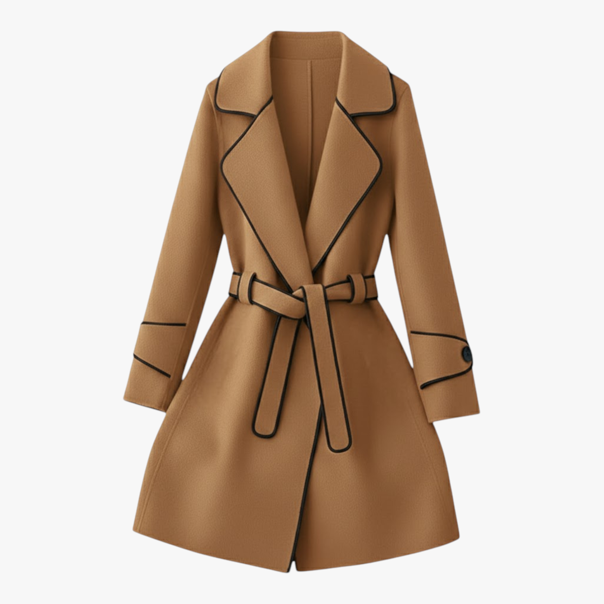 Giacca Invernale Donna con Cintura - Khaki - capispalla cappotti autunno inverno cappotti con cintura cappotti e giacche da donna cardigan cintura donna giacca giacca invernale giacche da donna giacche eleganti invernale moda femminile soprabito elegante - Concept Palermo