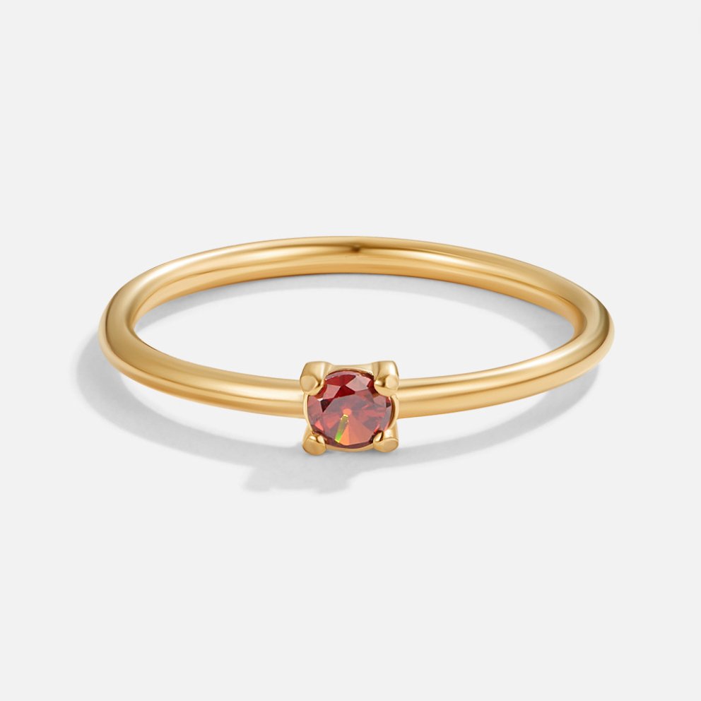 Anello in oro 18K con pietra del mese di nascita Uomo - Gennaio - Granato Rosso 6 - anello anello pietra August23 AV7 AV7+W AV7+W+AUG23 AV7+W+AUG23+SEP23 EverydayEssential EverydayEssentials gold HYPOALLERGENIC jewelry mese nascita New New Arrivals pietra Ring Stainless uomo - Concept Palermo