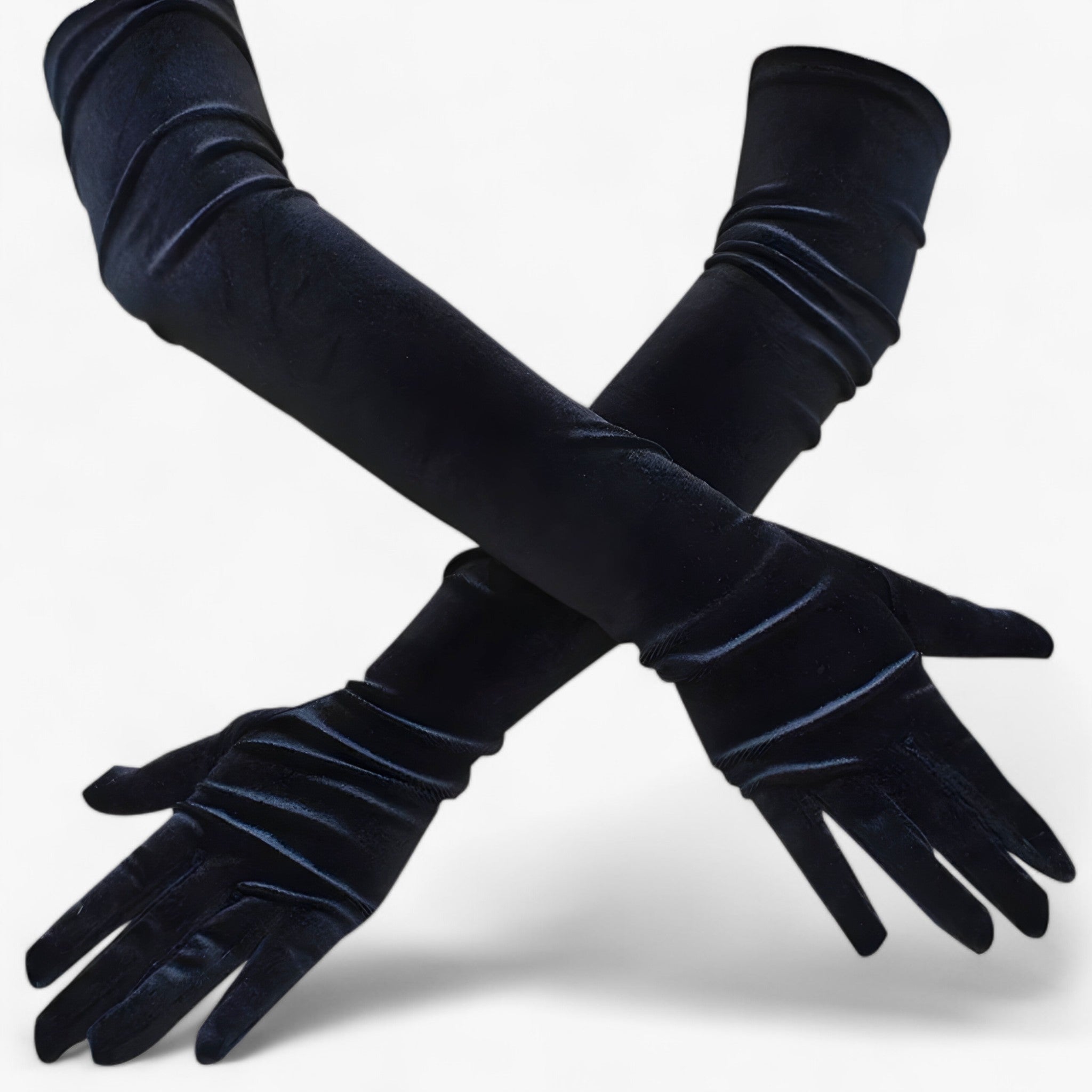 Guanti di velluto da donna - stile retrò e calore - Nero 65cm Taglia unica - calore donna gloves & mittens guanti guanti velluto retr stile velluto - Concept Palermo