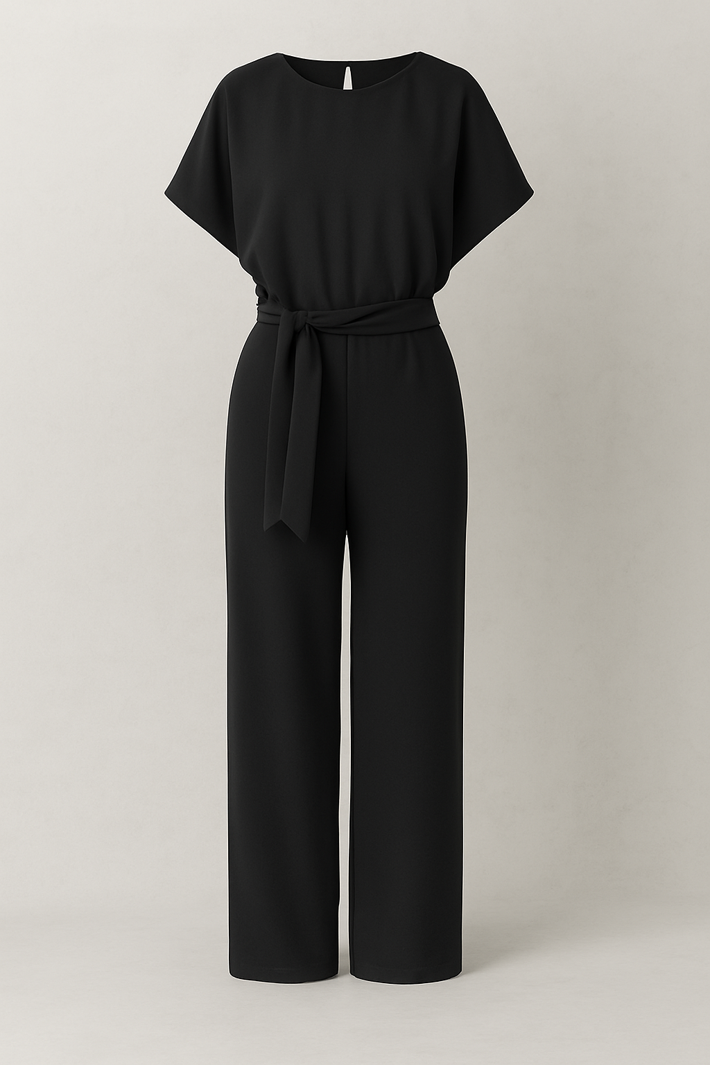 Tuta da donna con pantalone aderente e maniche fluide - Nero - aderente donna fluide maniche one-pieces pantalone simple-and-stylish-jumpsuit-ai tuta tuta donna - Concept Palermo