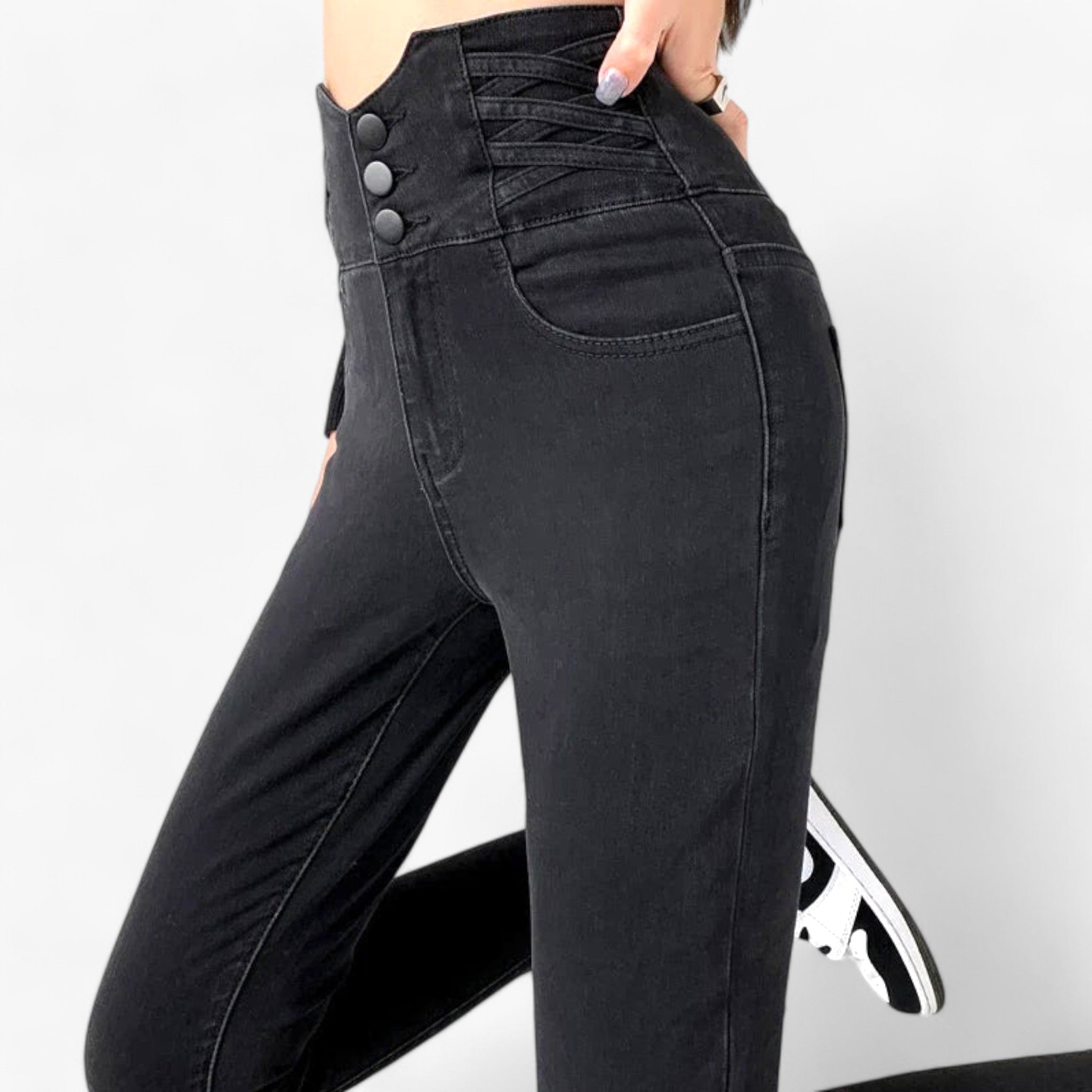 Jeans skinny a matita - Elastico sottile per una vestibilità più snella - - elastico jeans jeans skinny matita pants pants for women Pants women skinny snella sottile women pants - Concept Palermo
