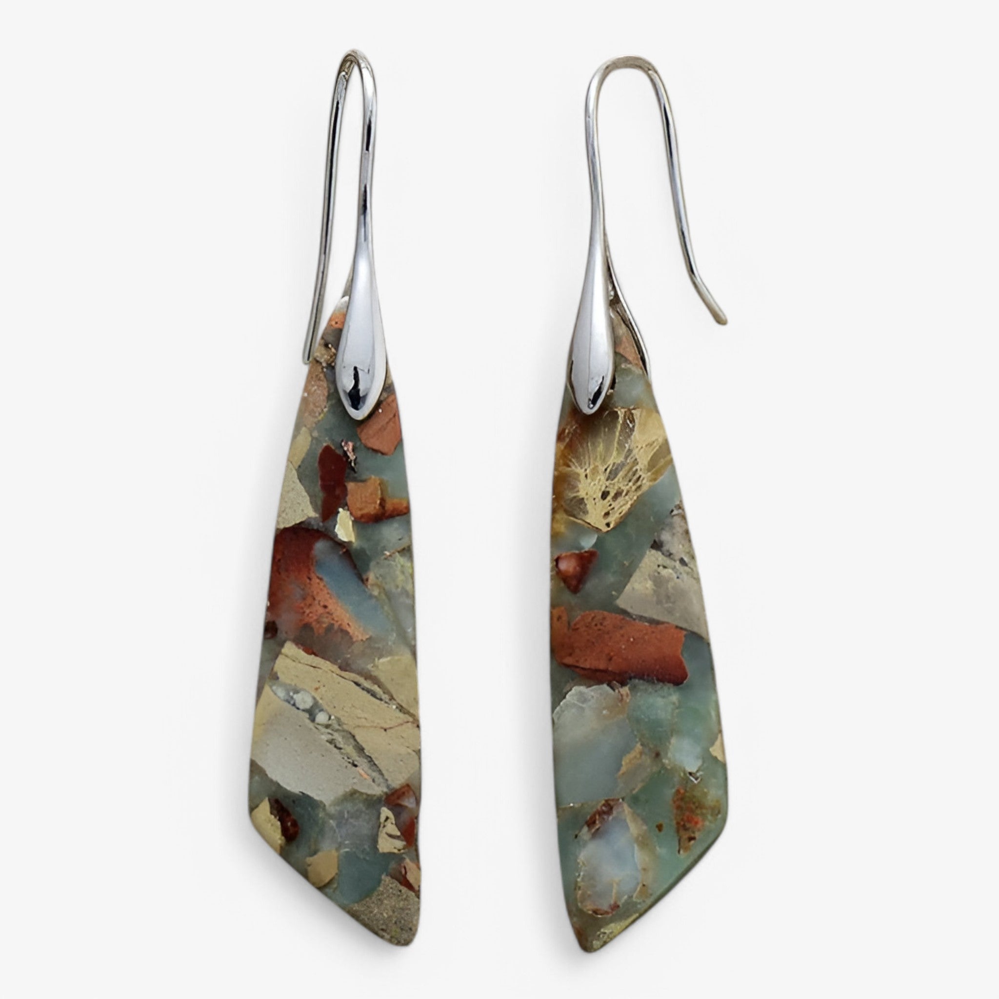 Orecchino geometrico con pietre preziose boeme Donna - Mix Argento - boeme donna EARRINGS Earrings for Women Girls geometrico jewelry New Fashion Earrings orecchino orecchino geometrico pietre preziose - Concept Palermo