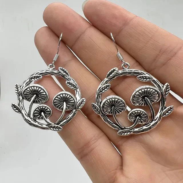 Orecchini Donna Fungo Gotico Boho in Argento Sterling con Perline Rosse - H - bohémien donna EARRINGS Earrings for Women Girls forma fungo gotico jewelry New Fashion Earrings orecchini orecchini forma - Concept Palermo