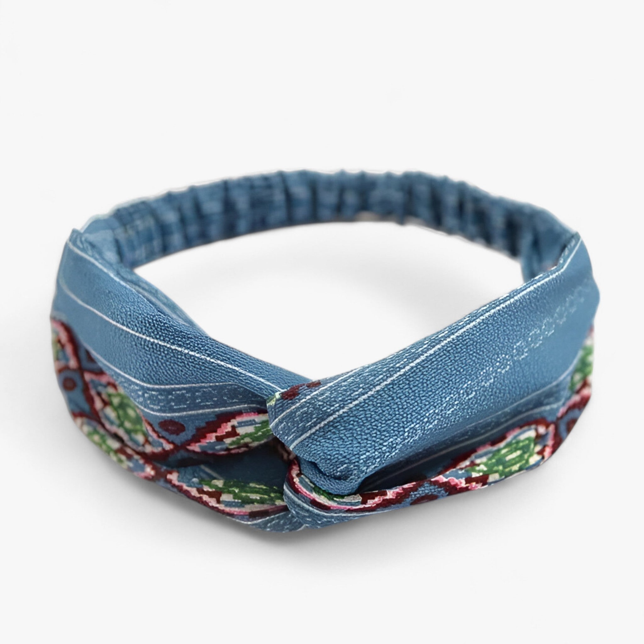 Bandana Fascia Capelli Donna Stampa Bohemien Vintage Floreale Multicolore - Blu - bandana bohemien fascia fascia con stampa bohemien bandana vintage - € fascia stampa headband stampa vintage - Concept Palermo