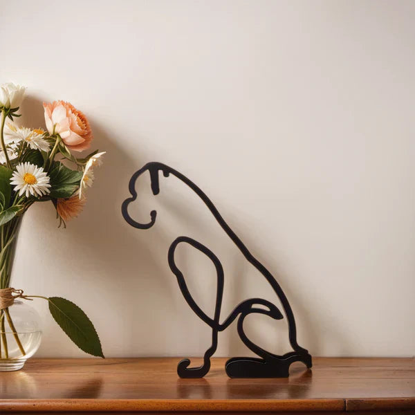 Scultura Astratta Moderna Cane Uomo in Resina, Statua Decorativa Design Unico per Interni - Pugile - astratte cani home & garden sculture sculture astratte showvariant uomo - Concept Palermo