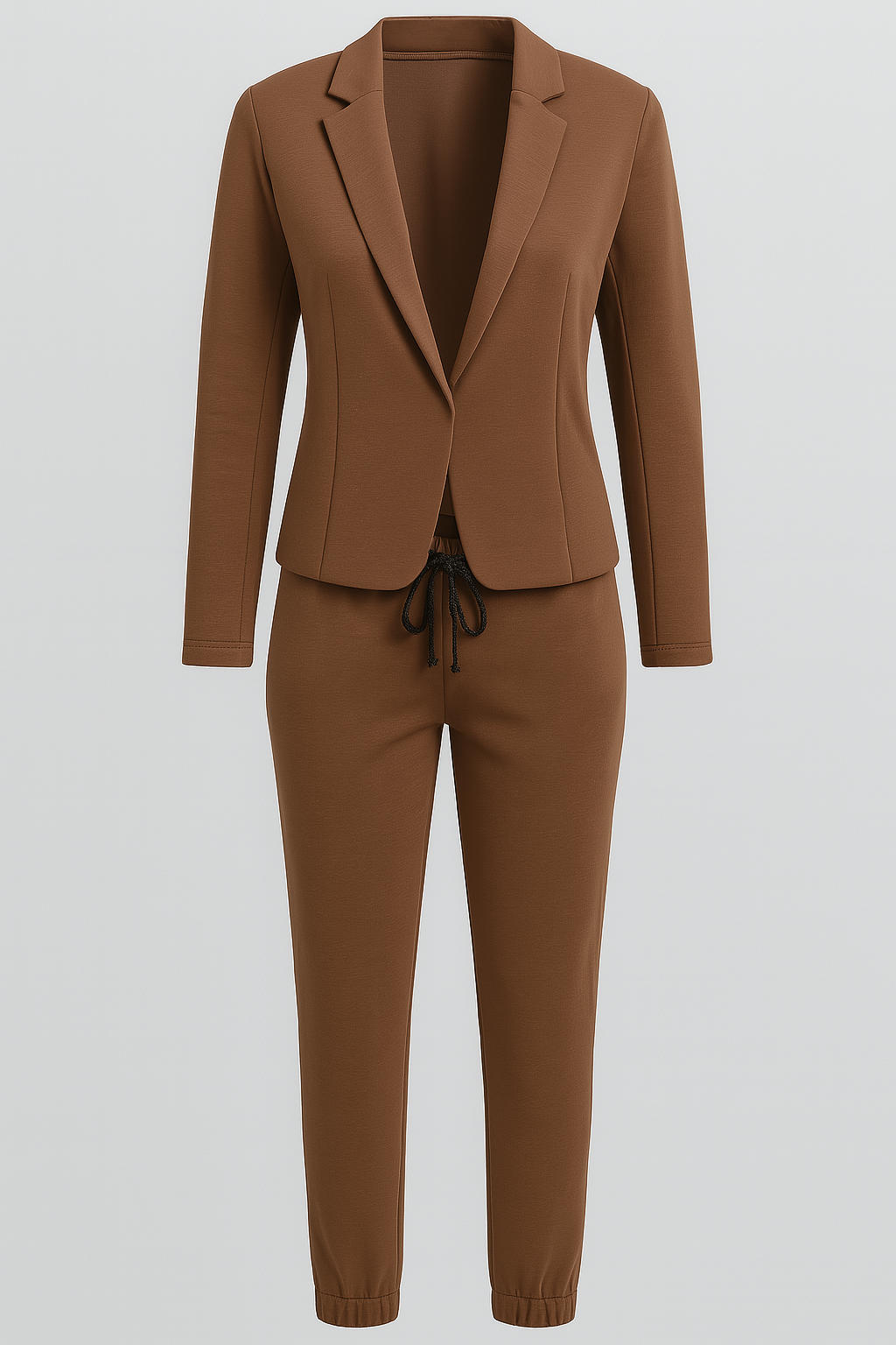 Completo Blazer e Pantaloni Jogger Elegante da Donna - Brun - amelie | set da donna blazer con pantaloni jogger - € blazer donna donna blazer fashion jogger pantaloni Pants women set blazer women - Concept Palermo