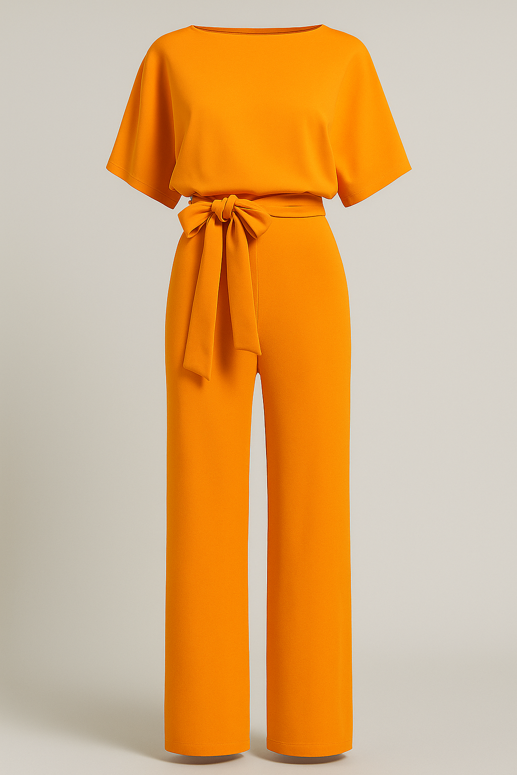Tuta da donna con pantalone aderente e maniche fluide - Giallo - aderente donna fluide maniche one-pieces pantalone simple-and-stylish-jumpsuit-ai tuta tuta donna - Concept Palermo