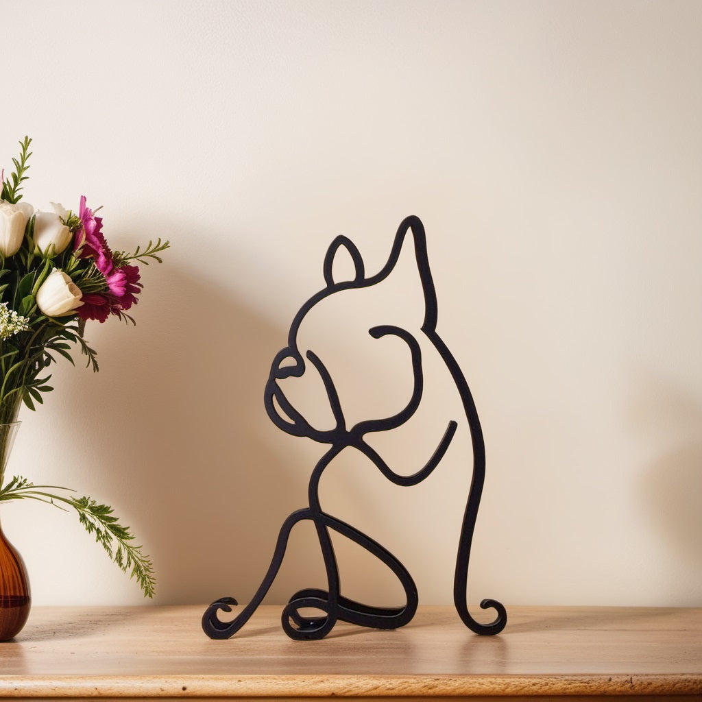 Scultura Astratta Moderna Cane Uomo in Resina, Statua Decorativa Design Unico per Interni - Cane da bulldog - astratte cani home & garden sculture sculture astratte showvariant uomo - Concept Palermo