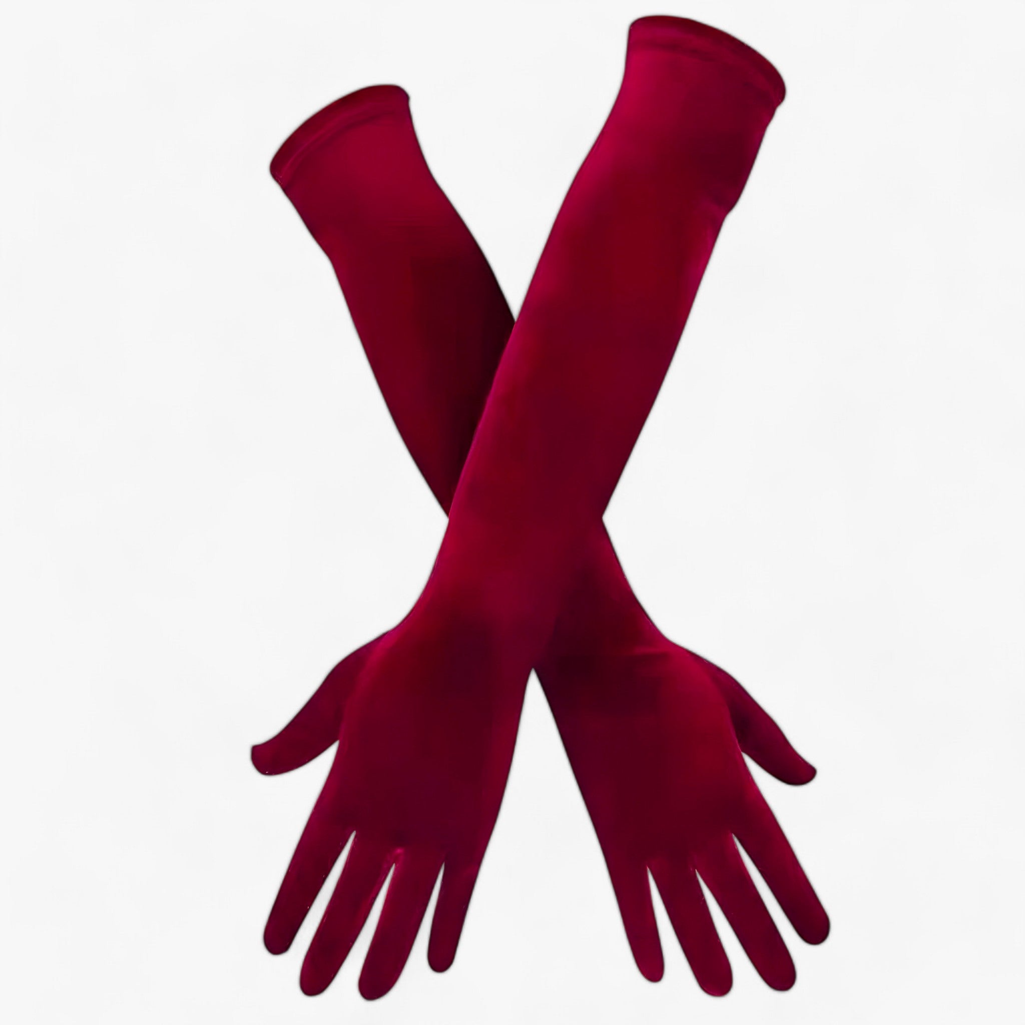 Guanti di velluto da donna - stile retrò e calore - Bordeaux 44cm Taglia unica - calore donna gloves & mittens guanti guanti velluto retr stile velluto - Concept Palermo