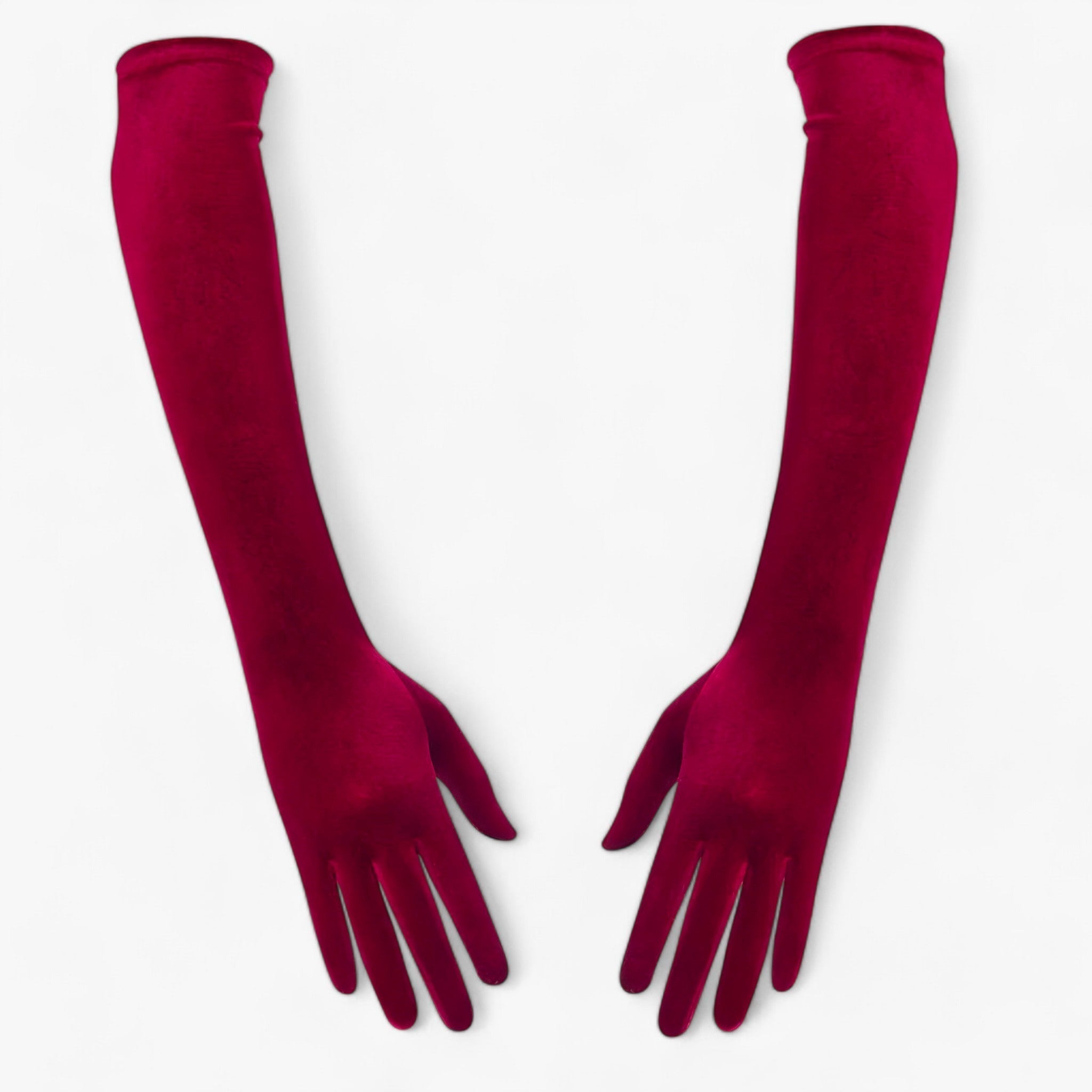 Guanti di velluto da donna - stile retrò e calore - Bordeaux 53cm Taglia unica - calore donna gloves & mittens guanti guanti velluto retr stile velluto - Concept Palermo