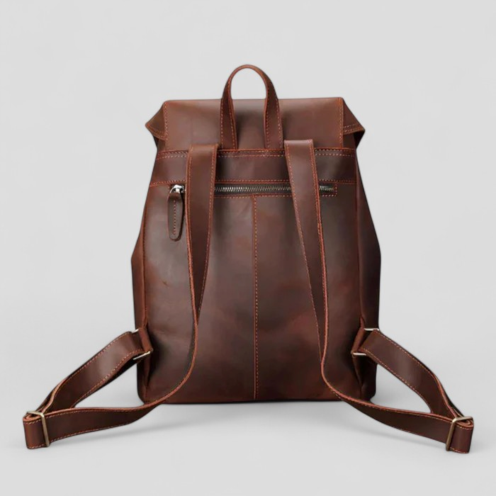 Zaino Uomo in Vera Pelle Nero Elegante e Versatile per Lavoro e Città - - bag bag for men Bags bags for men Leather Bag men bag mens bag pelle uomo urbano versatile zaino zaino pelle - Concept Palermo