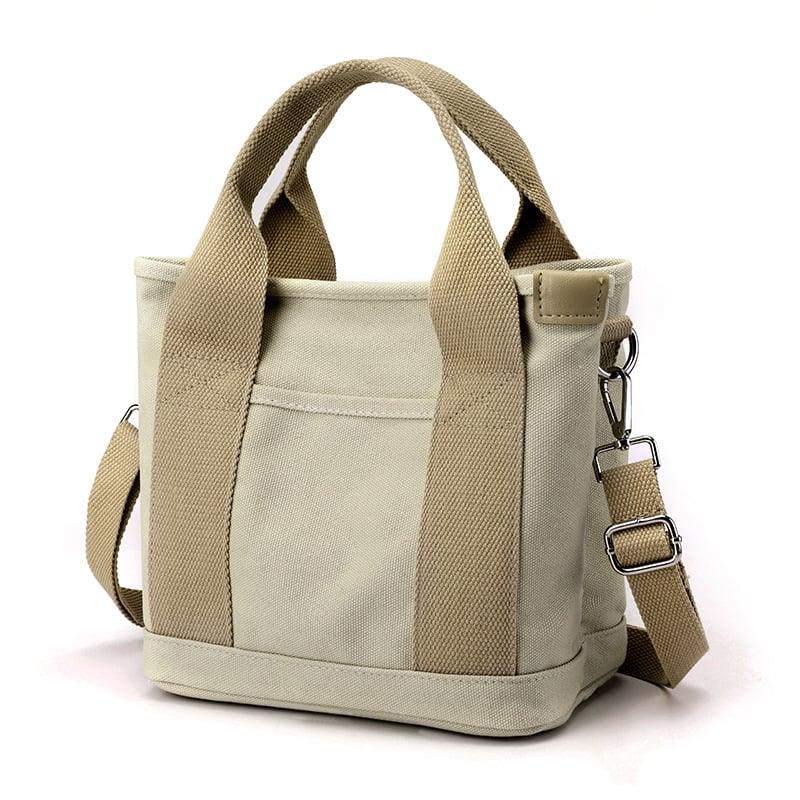 Borsa Tracolla CanvasBag™ Piccola Beige Donna in Tela Elegante, Casual e Versatile con Zip - Beige - Bags borsa canvasbag donna piccola Shoulder Bags tracolla women bags Women's handbags - Concept Palermo