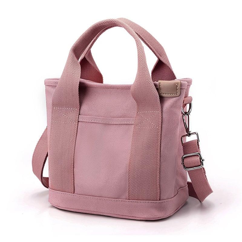 Borsa Tracolla CanvasBag™ Piccola Beige Donna in Tela Elegante, Casual e Versatile con Zip - Rosa - Bags borsa canvasbag donna piccola Shoulder Bags tracolla women bags Women's handbags - Concept Palermo