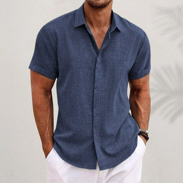Camicia Lino Uomo Maniche Corte - Stile Estivo e Traspirante