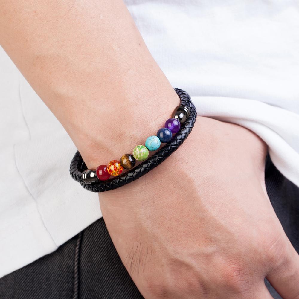 Bracciale 7 Chakra in Pietre Naturali, Cristalli per Equilibrio Energetico Uomo/Donna - - BRACELETS chakra equilibrio jewelry mantieni mantieni tuoi mens bracelet tuoi - Concept Palermo