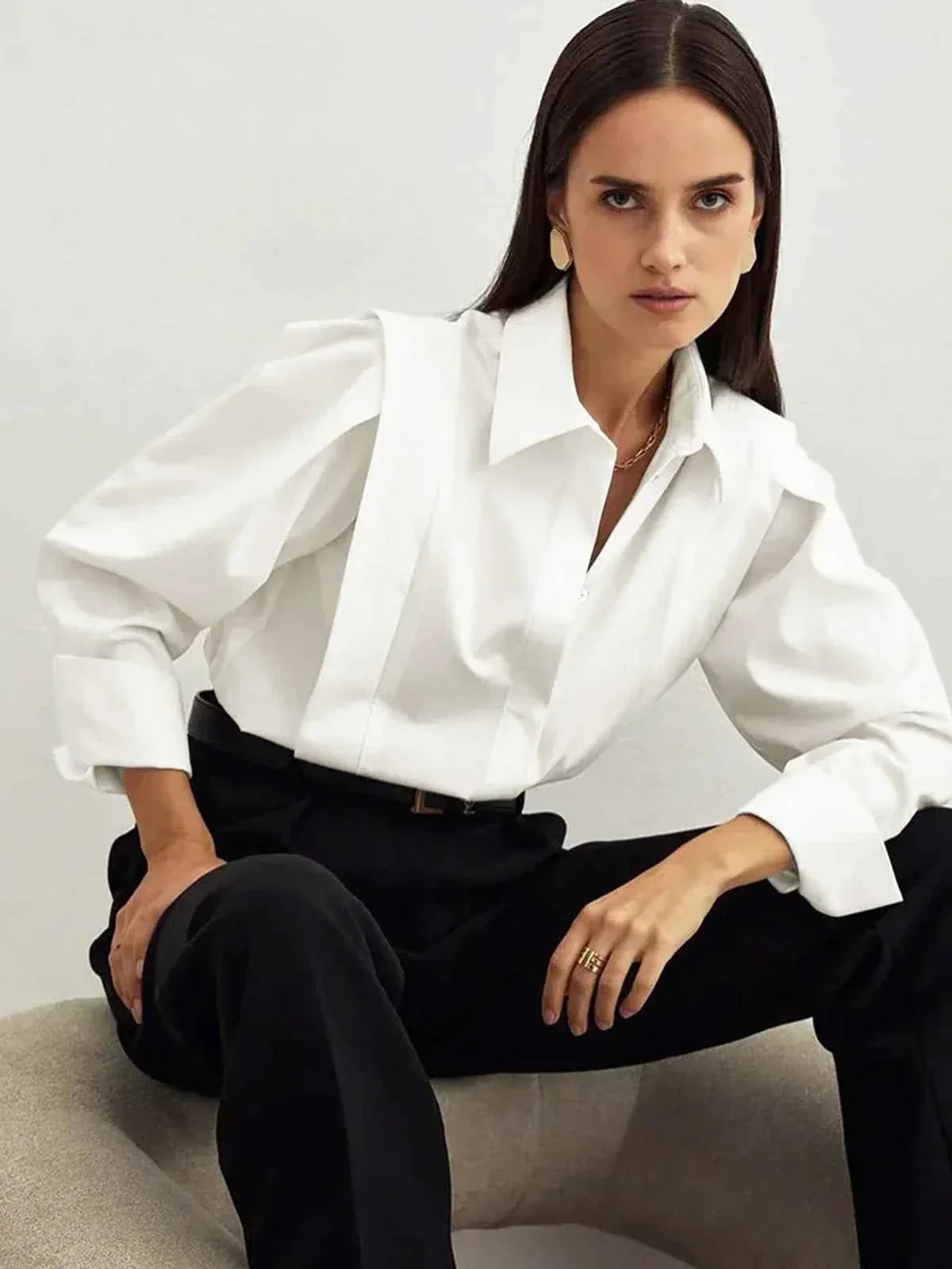 Camicia squadrata da donna a bottoni multipli colori vari