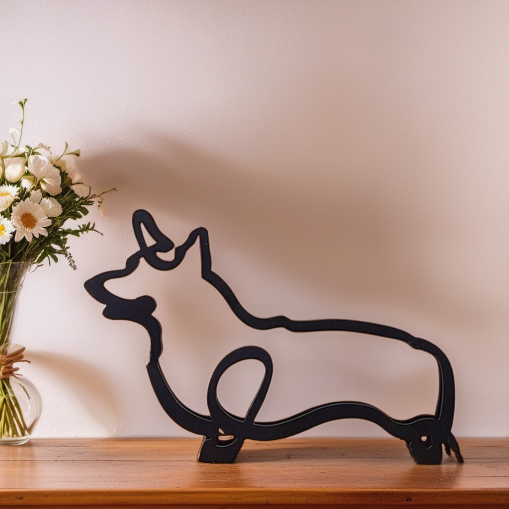 Scultura Astratta Moderna Cane Uomo in Resina, Statua Decorativa Design Unico per Interni - Corgi - astratte cani home & garden sculture sculture astratte showvariant uomo - Concept Palermo