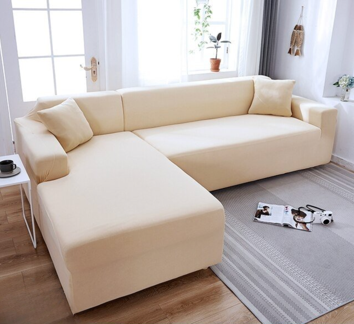 Copridivano Elastico SofCove Idrorepellente Lavabile per Divani 2, 3 o 4 Posti - Crema - copridivano cover durata elastic band elastico home & garden idrorepellente lavabile prolunga Sofa Sofa cover sofcove Washable cover - Concept Palermo