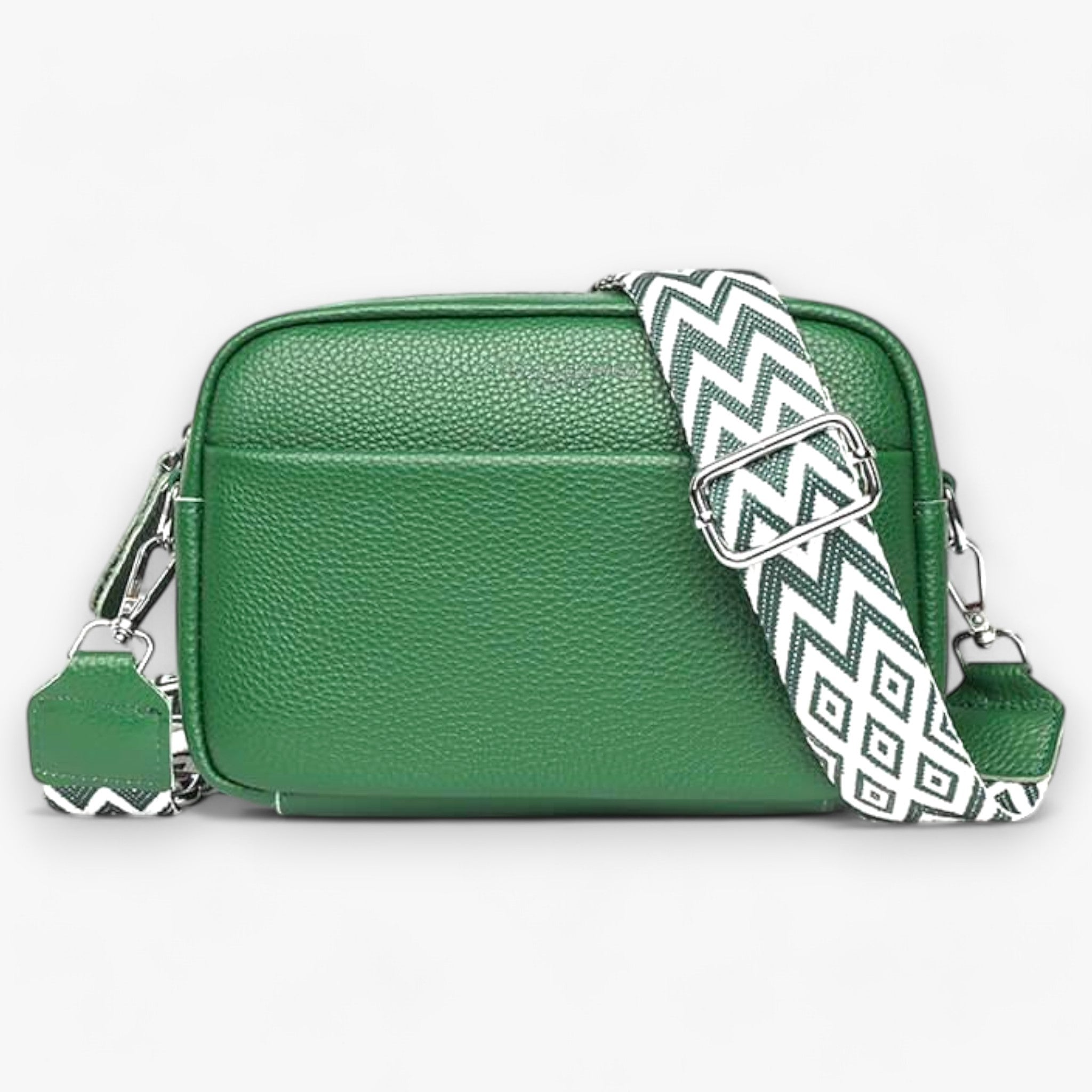 Borsa Crossbody Bag™ da donna in vera pelle, tracolla regolabile, colore nero - Verde - ac bags borsa crossbody donna Old (Google) old_google pelle - Concept Palermo