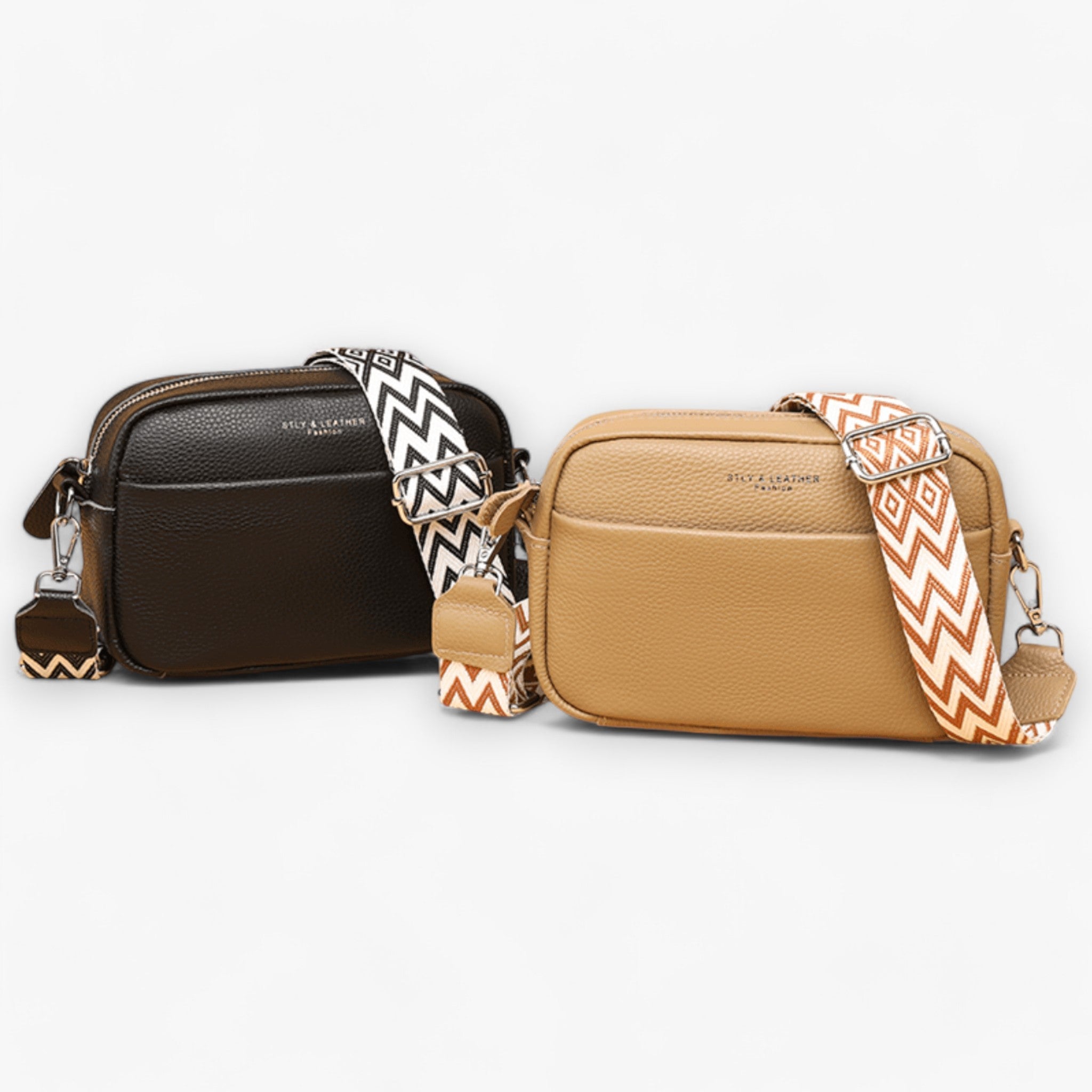 Borsa Crossbody Bag™ da donna in vera pelle, tracolla regolabile, colore nero - - ac bags borsa crossbody donna Old (Google) old_google pelle - Concept Palermo