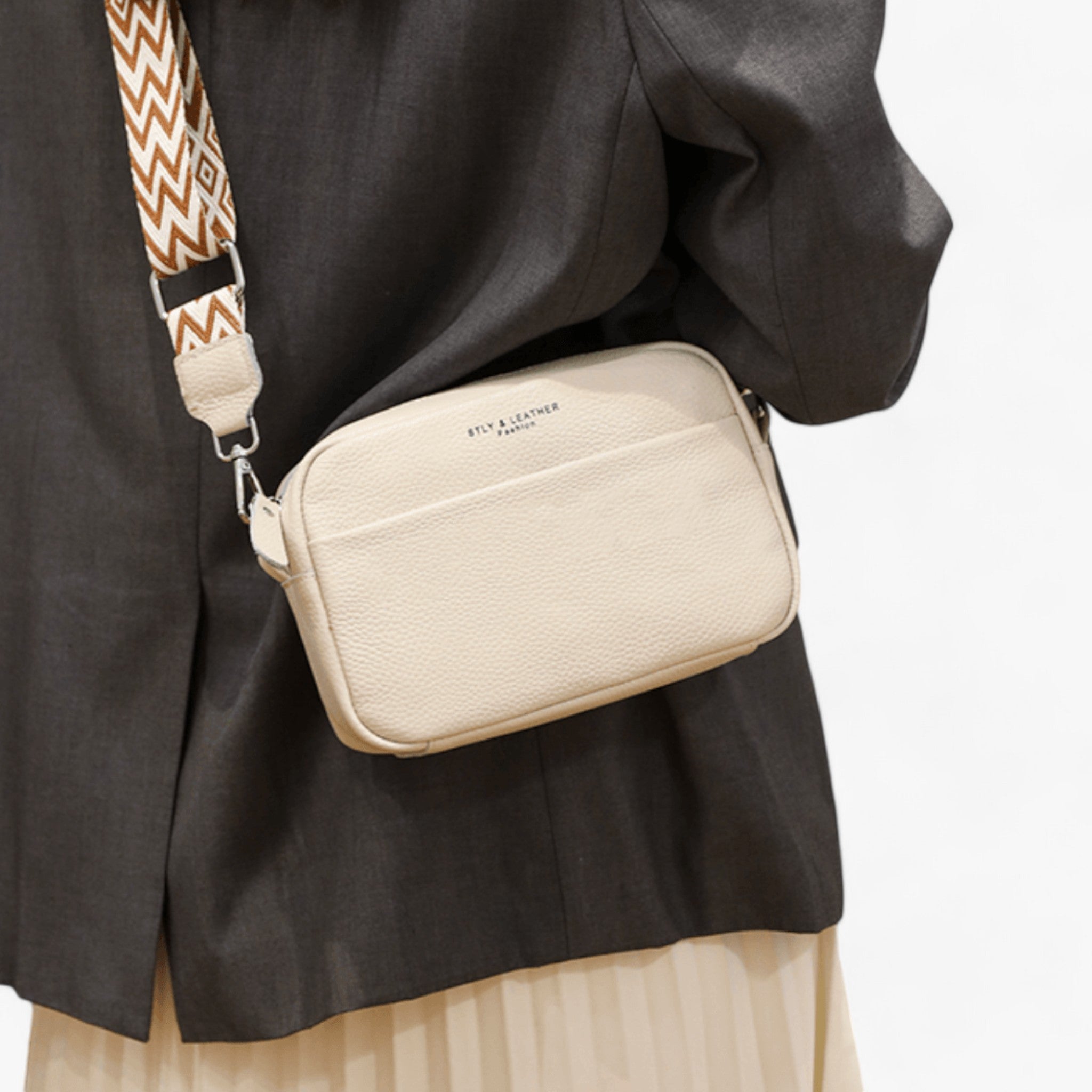 Borsa Crossbody Bag™ da donna in vera pelle, tracolla regolabile, colore nero - - ac bags borsa crossbody donna Old (Google) old_google pelle - Concept Palermo