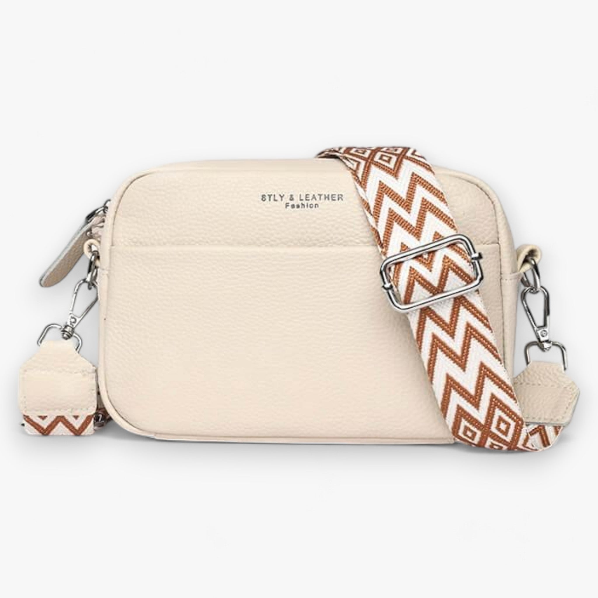 Borsa Crossbody Bag™ da donna in vera pelle, tracolla regolabile, colore nero - Beige (3 a sinistra) - ac bags borsa crossbody donna Old (Google) old_google pelle - Concept Palermo