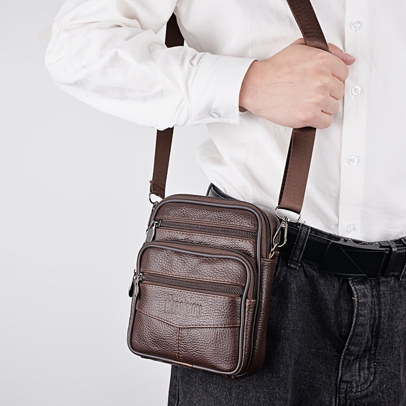 Borsa a Tracolla Uomo in Vera Pelle Nera - Nuova Collezione - - bags bags for men borsa borsa tracolla Crossbody Bags pelle Shoulder & Crossbody Bags tracolla uomo - Concept Palermo