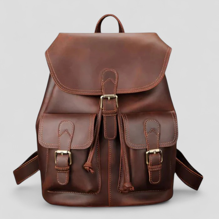 Zaino Uomo in Vera Pelle Nero Elegante e Versatile per Lavoro e Città - Marrone - bag bag for men Bags bags for men Leather Bag men bag mens bag pelle uomo urbano versatile zaino zaino pelle - Concept Palermo