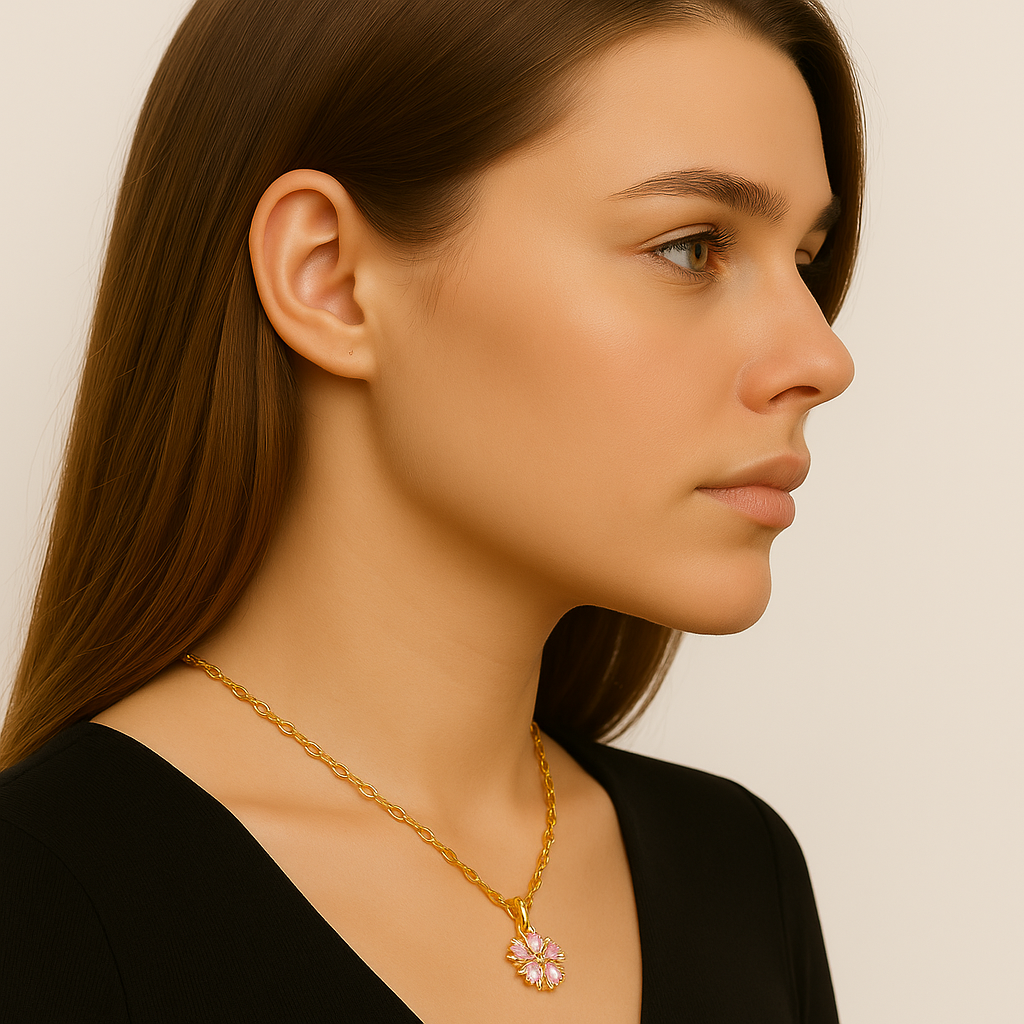 Collana romantica Sakura - Femminile Pink Lana Donna - - collana collana romantica Cute/Romantic donna fashion femminile jewelry lana NECKLACES Pendant Necklaces romantica sakura Women womens fashion - Concept Palermo