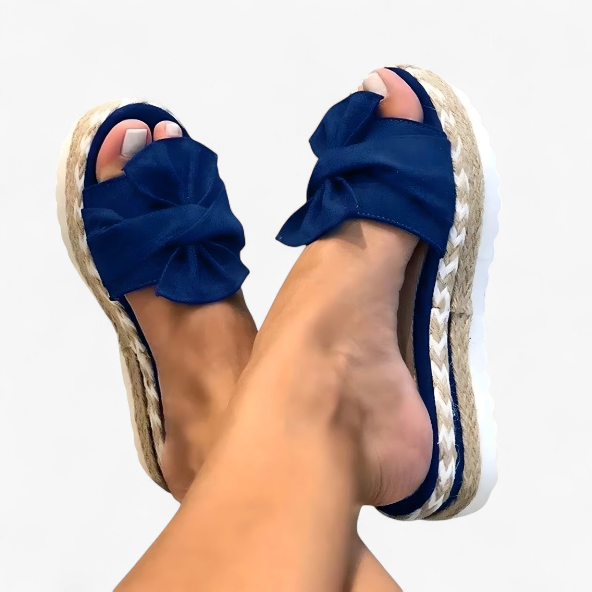 Sandalias cómodas para mujer con lazo elegante, material suave, varios colores y tallas