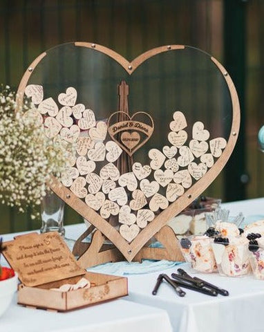 Libro degli ospiti a forma di cuore Crea ricordi - - crea cuore Decoration degli forma guestbook heart shape home & garden home decor libro libro degli ospiti wedding decor wooden heart shape - Concept Palermo
