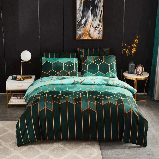 Luxe Layer - Copriletto 'Motivo geometrico' rinfrescante e traspirante Pelle - Verde - Bedding bedsheets copriletto geometrico home & garden layer luxe luxe layer motivo pelle - Concept Palermo